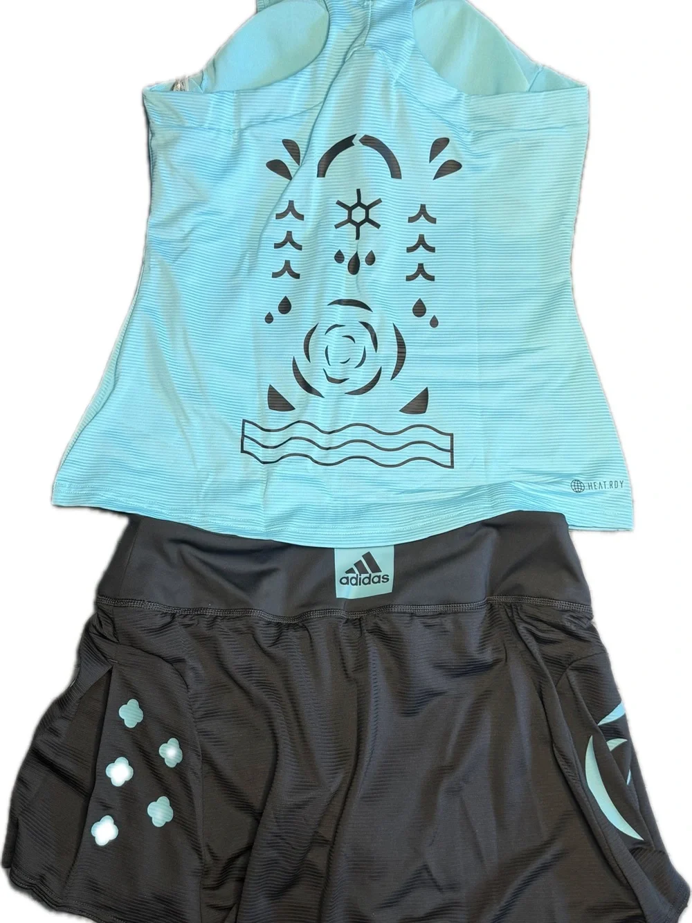 adidas Aqua Blue/Black tennis/Pickleball Set. French Open Parley collection M - Picture 1 of 11